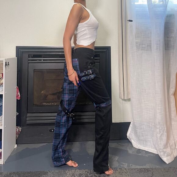 Vintage 00s goth Graphic cargo mid rise and straight fit (M) W31L32 punk - Picture 7 of 11